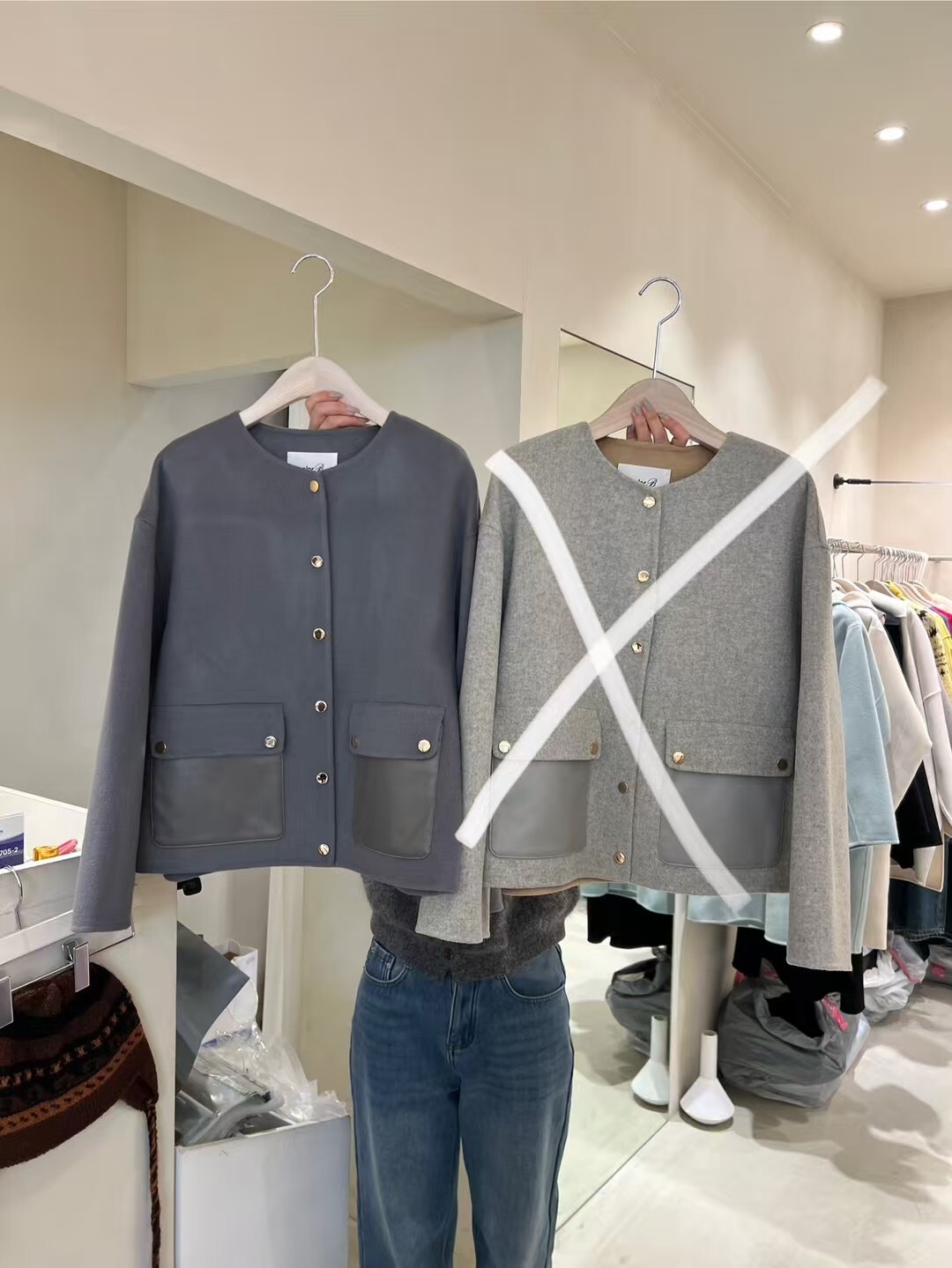 CB5334 小圓領口袋手工羊毛外套 *優惠碼不適用*