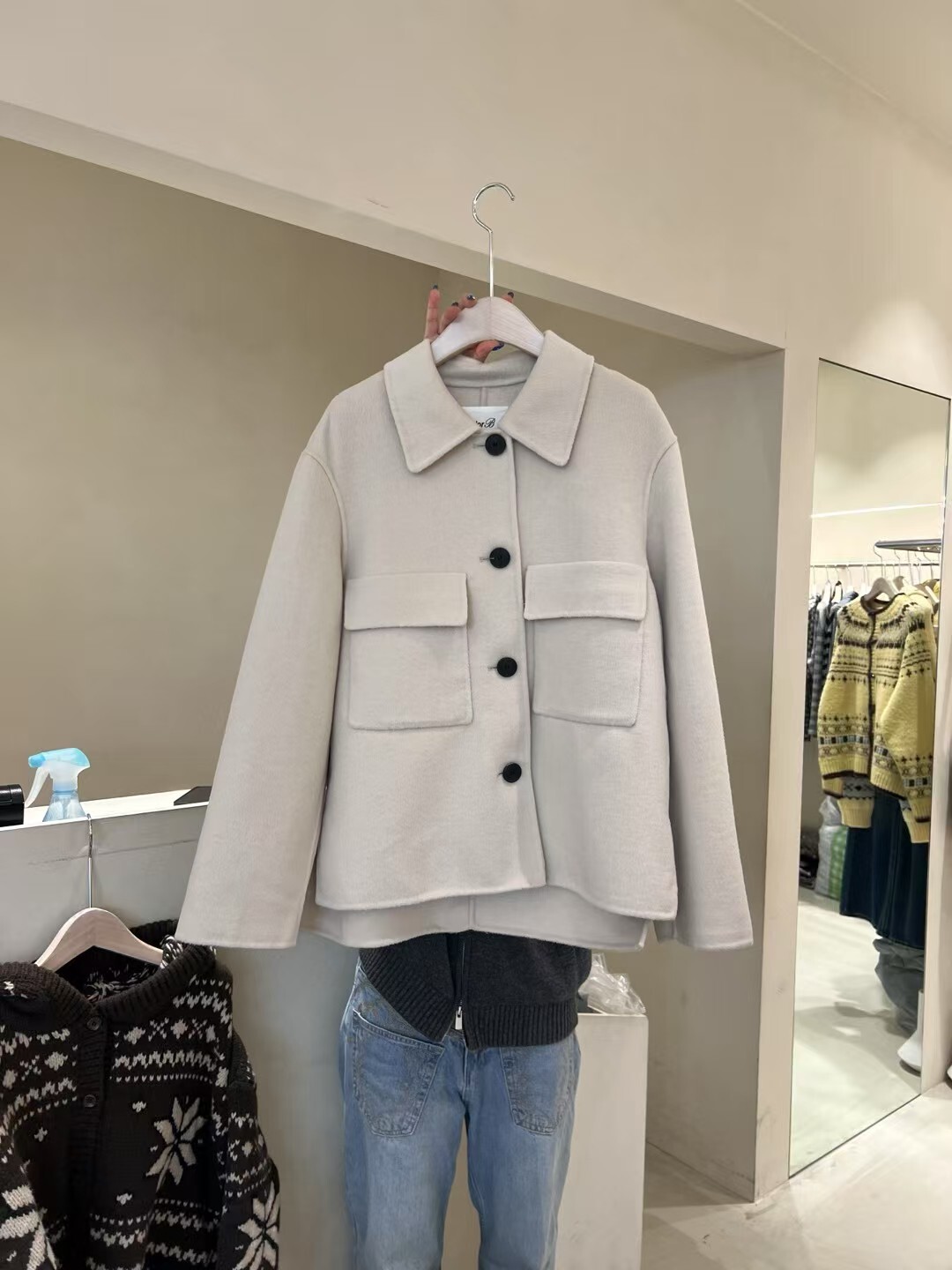 CB5335 反蓋口袋手工羊毛外套 *優惠碼不適用*