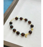 [S] GEMZ & CO AMBER DIY 806 Purple Honey + Turquoise Bracelet in 925 Silver, A18 (A18)