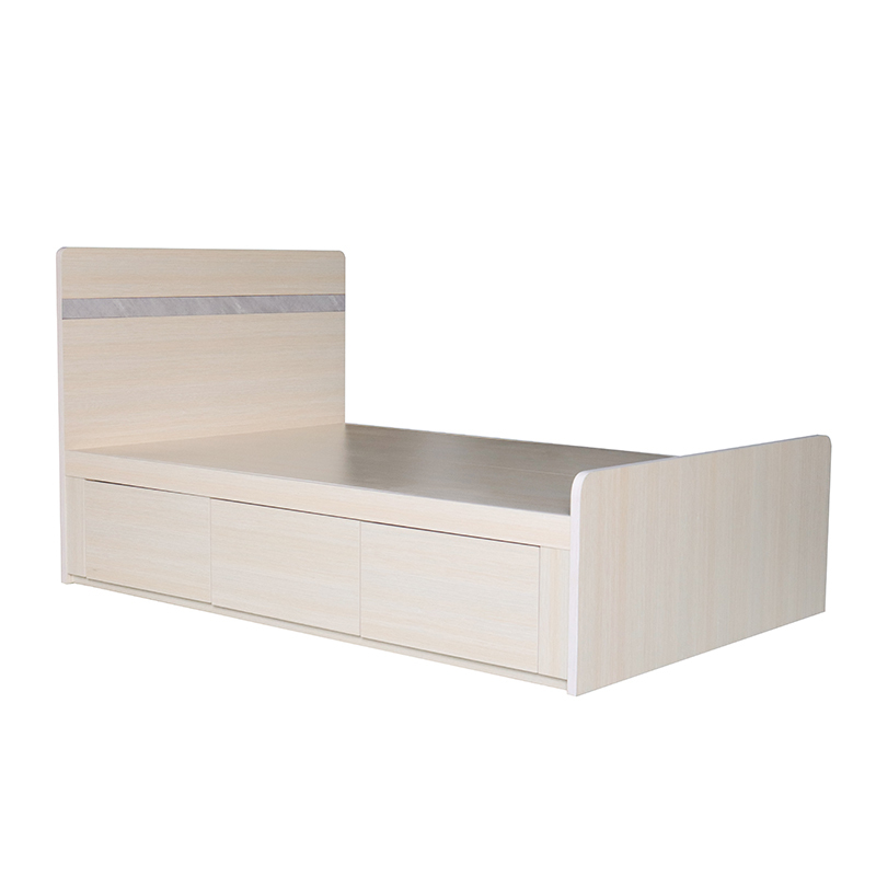 銀線木色三櫃桶床架