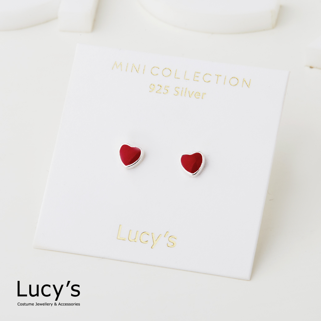 *925純銀〔輕銀系列〕粉彩愛 耳環 (128088)