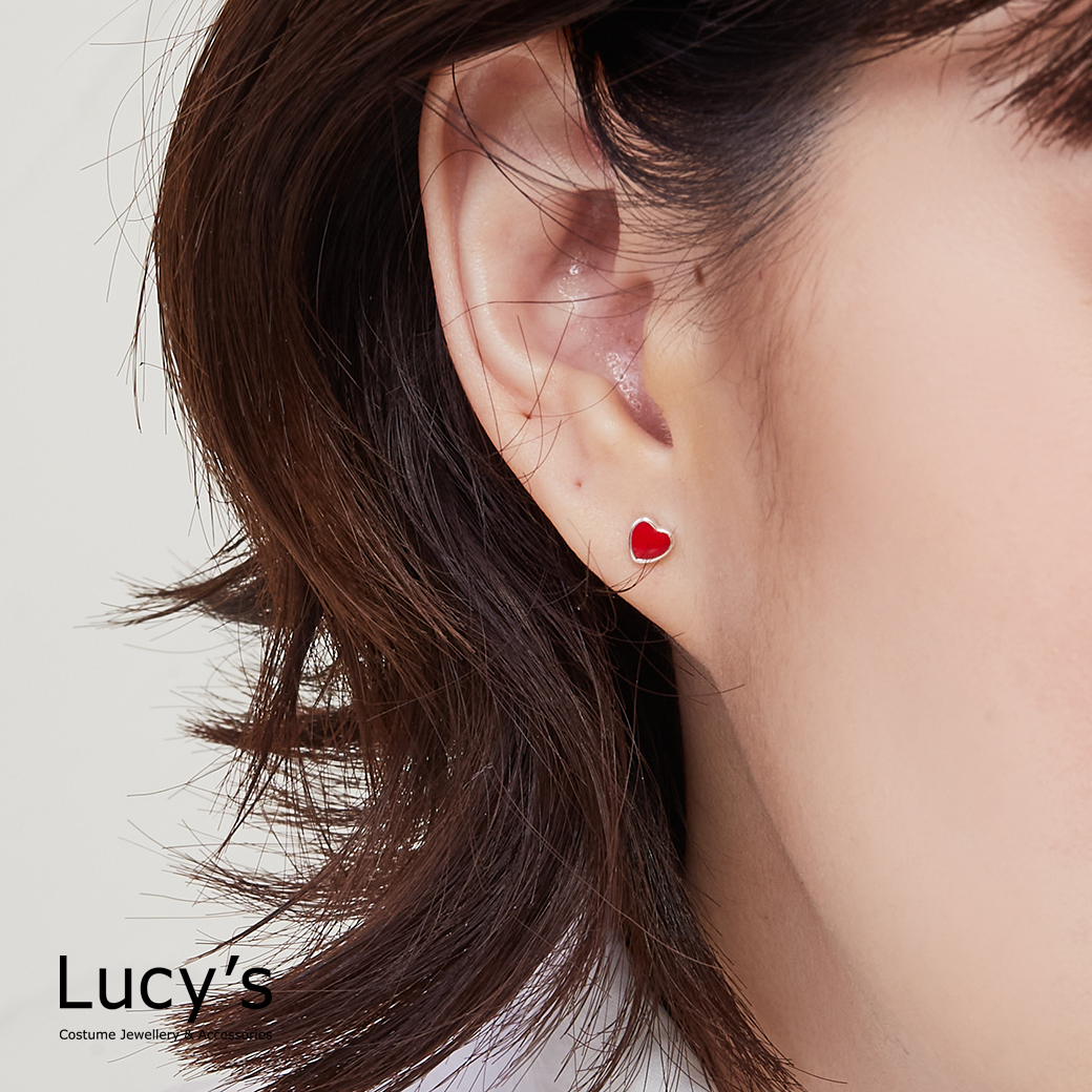 *925純銀〔輕銀系列〕粉彩愛 耳環 (128088)