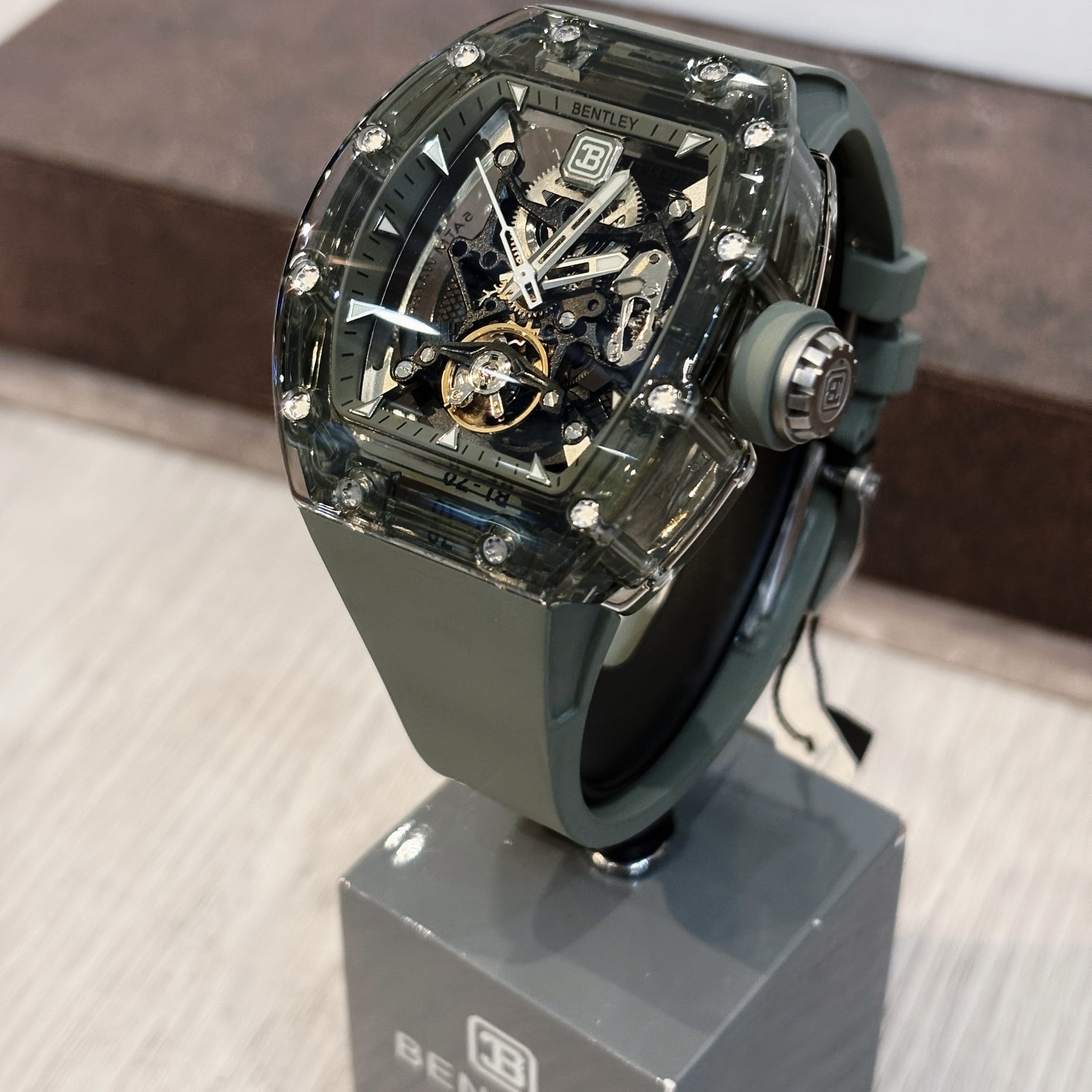 【BENTLEY 賓利】 THE LUMINA 幻影系列 BL-70系列 自動上鍊 水晶錶殼 鏤空 綠透殼 機械錶