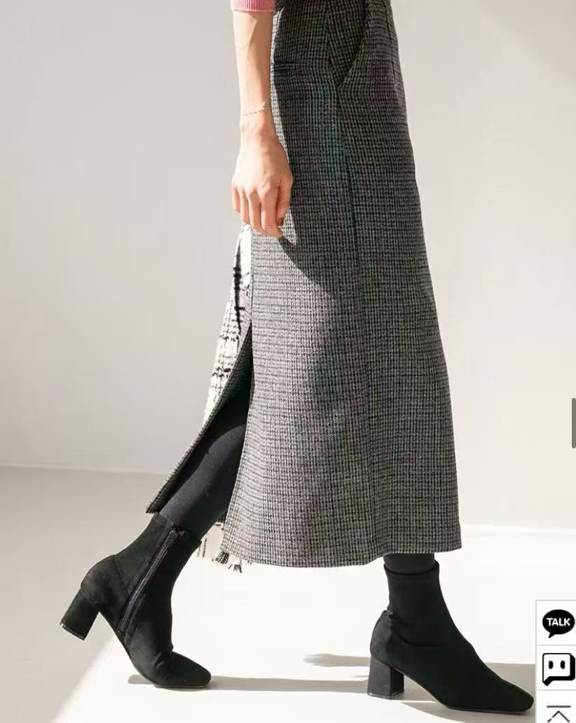 HL361 直筒秋冬格紋半裙