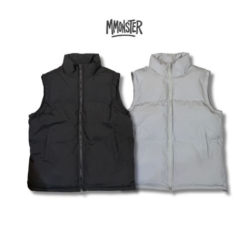 鋪棉保暖背心 黑色 灰色