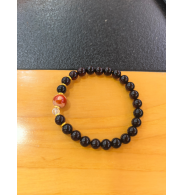 [S] GEMZ & CO AMBER DIY 853 Blood-Red Three-Eyed Dzi Bead Bracelet, A30 (A30)