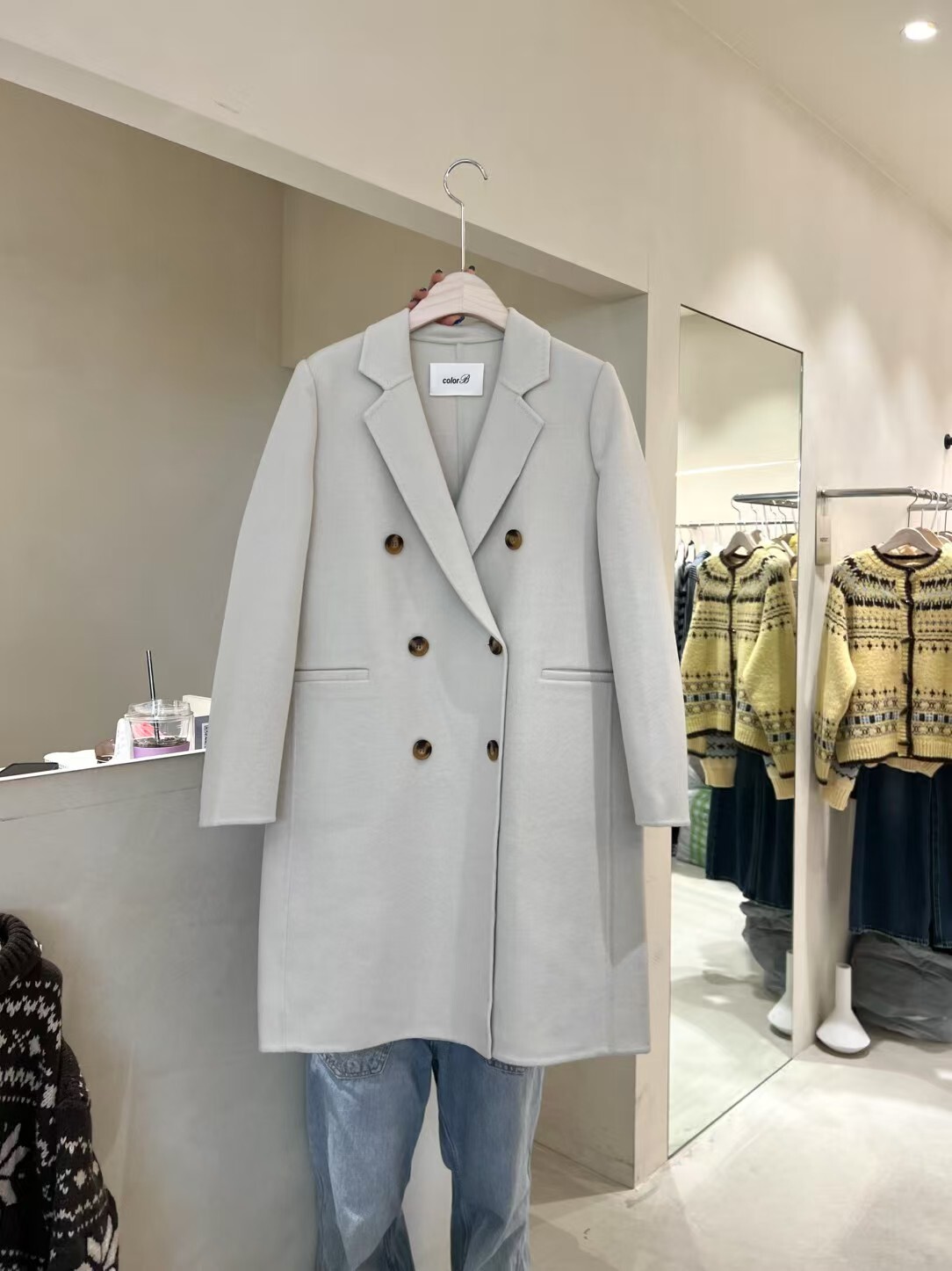 CB5339 排釦手工羊毛長外套 *優惠碼不適用*