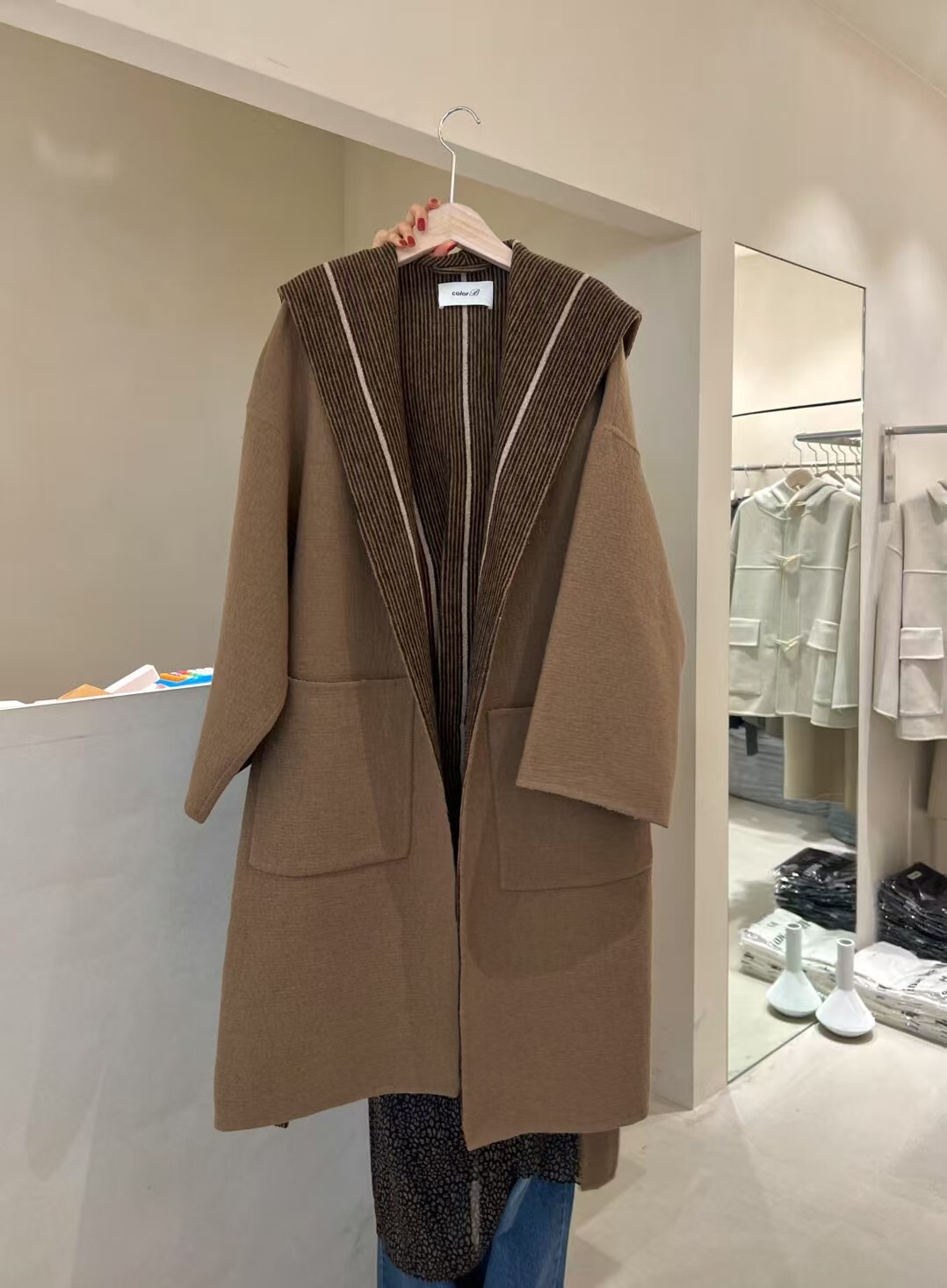 CB5340 大帽兜手工羊毛風外套 *優惠碼不適用*