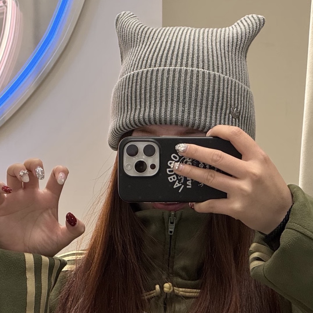 ADIDAS 條紋針織 貓耳帽 毛帽 冷帽 針織帽 保暖 灰色 IA8909 奶油焦糖 IA8910 棕藍 IA8911 / 預購