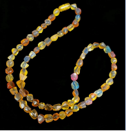 [S] GEMZ & CO AMBER MD212 Museum-Quality Seven-Colored Tea King Freeform Necklace, A35 (A35)