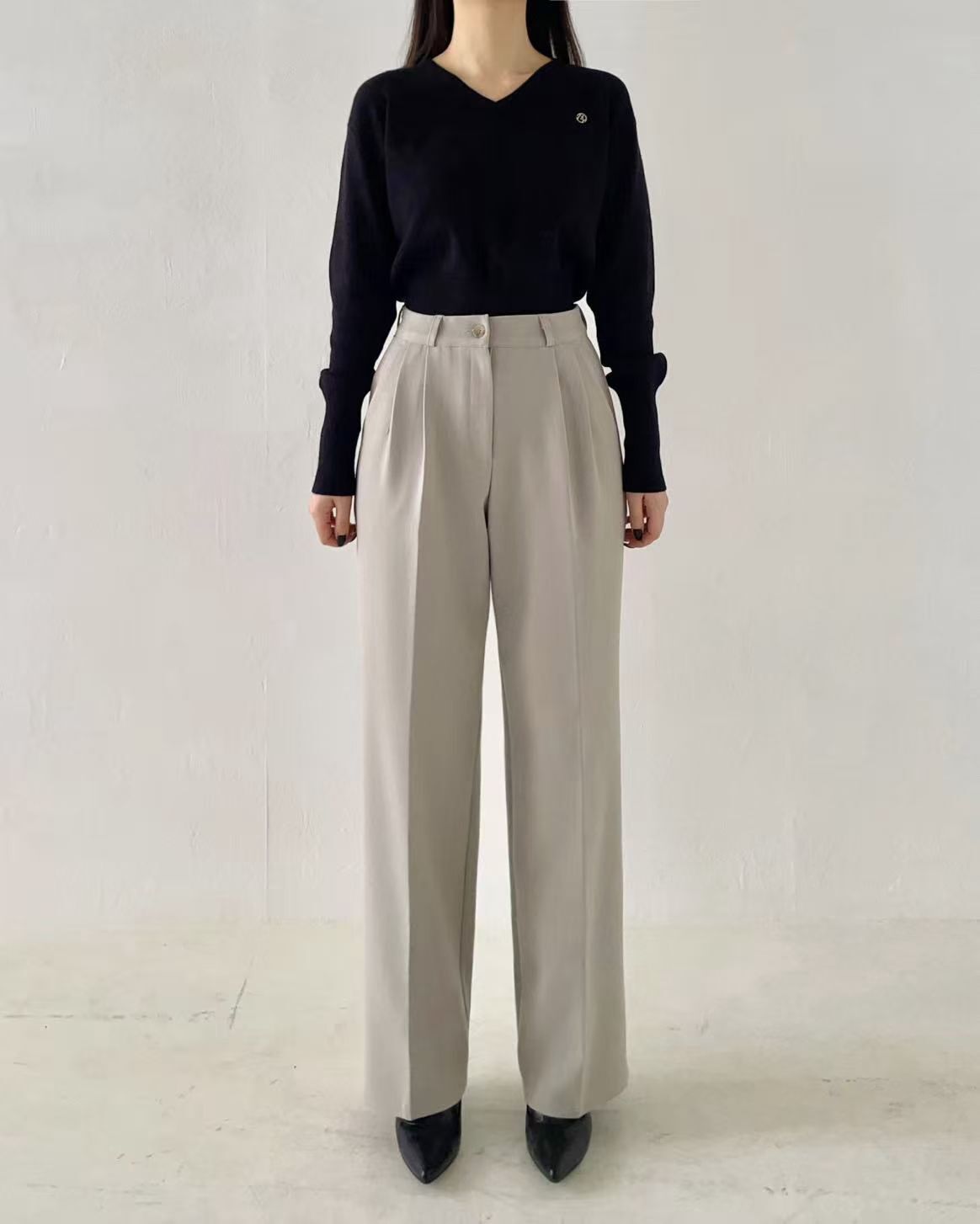 HL363 垂感刷薄毛西褲