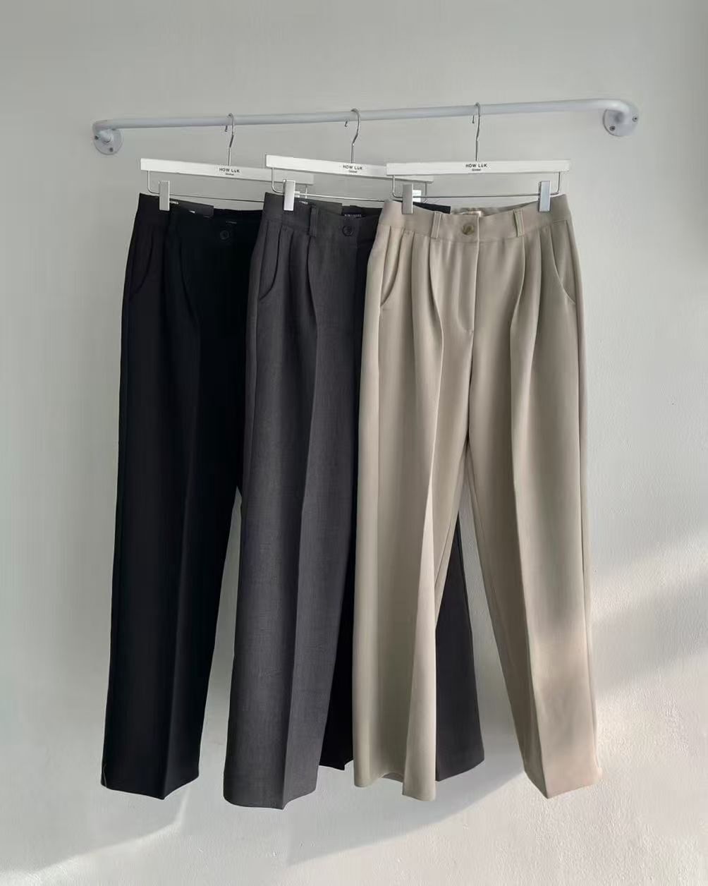 HL363 垂感刷薄毛西褲