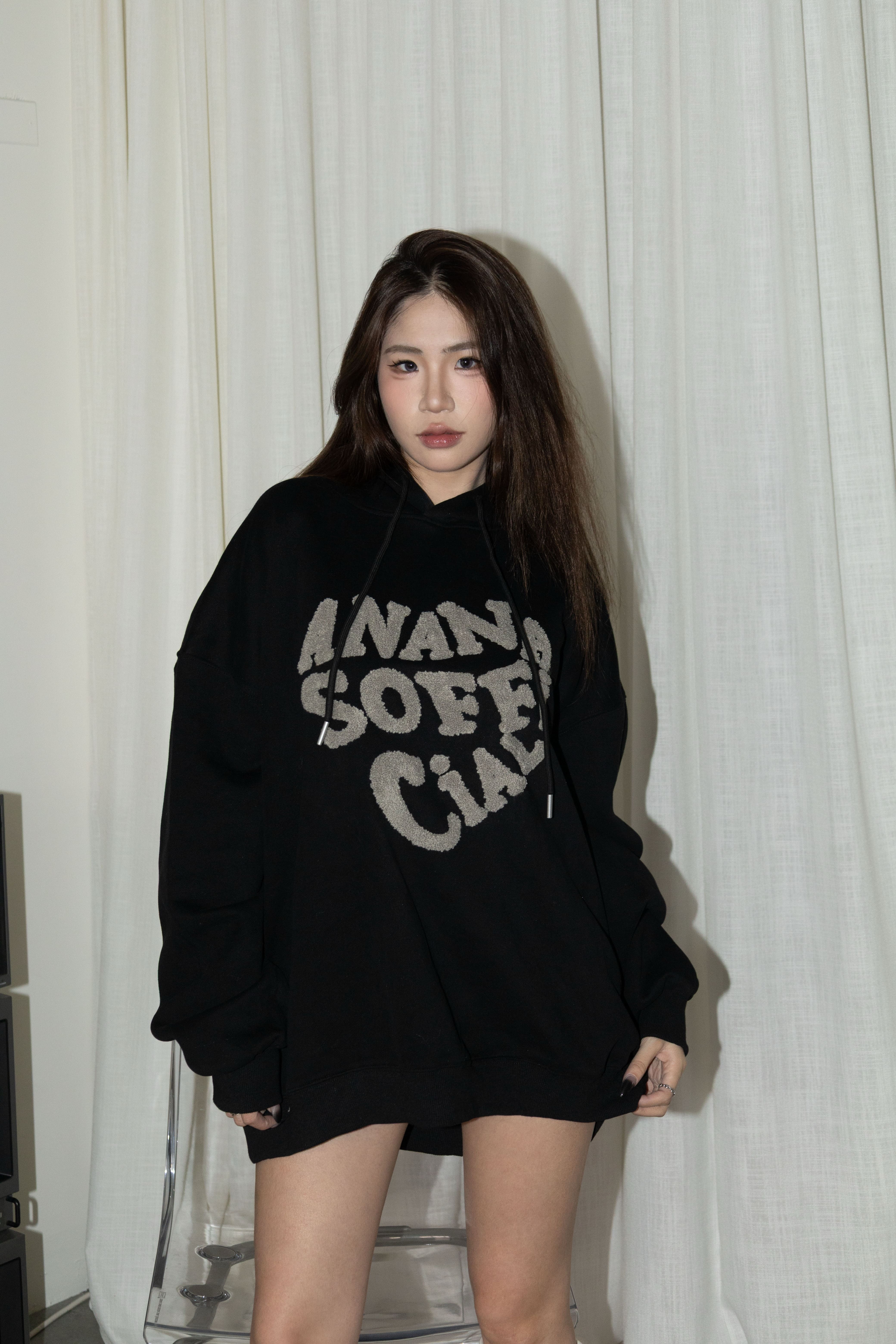 [ Ananas設計款✨] 品牌LOGO毛毛字帽T