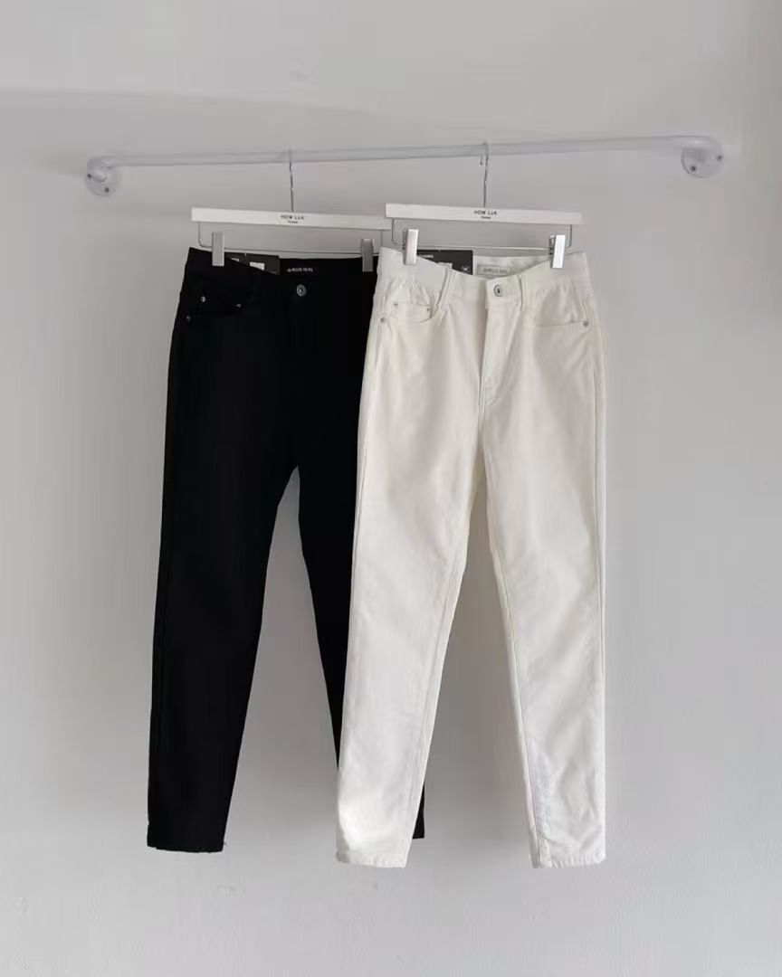 HL266 貼腳刷薄毛牛仔褲