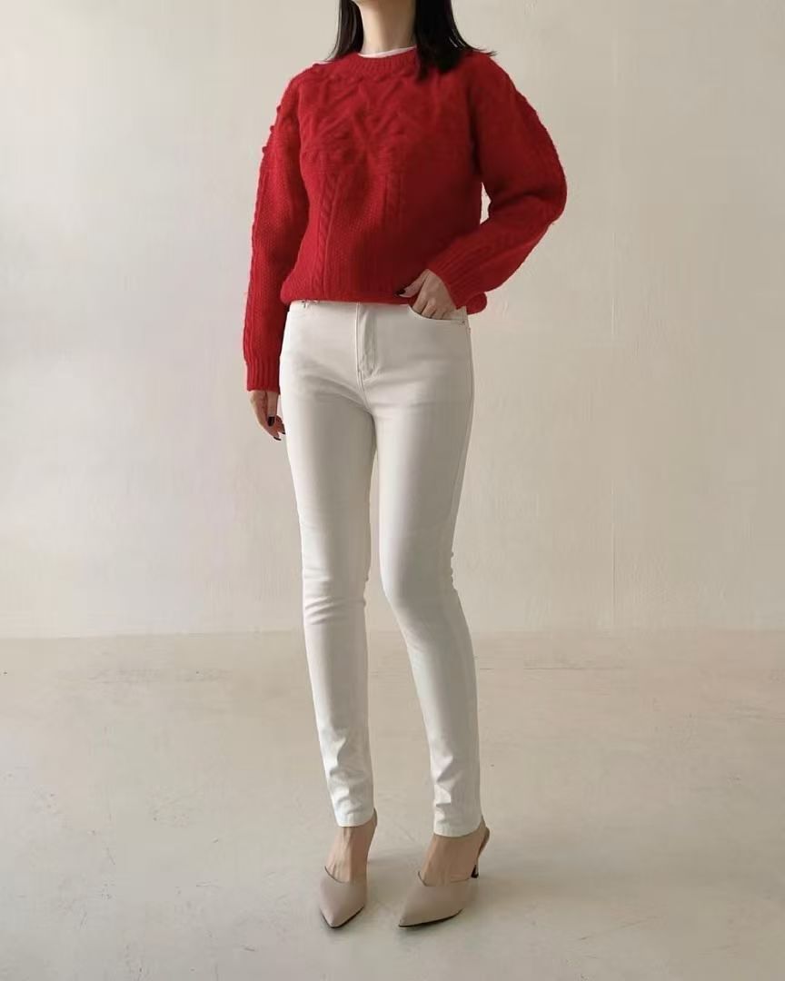 HL266 貼腳刷薄毛牛仔褲