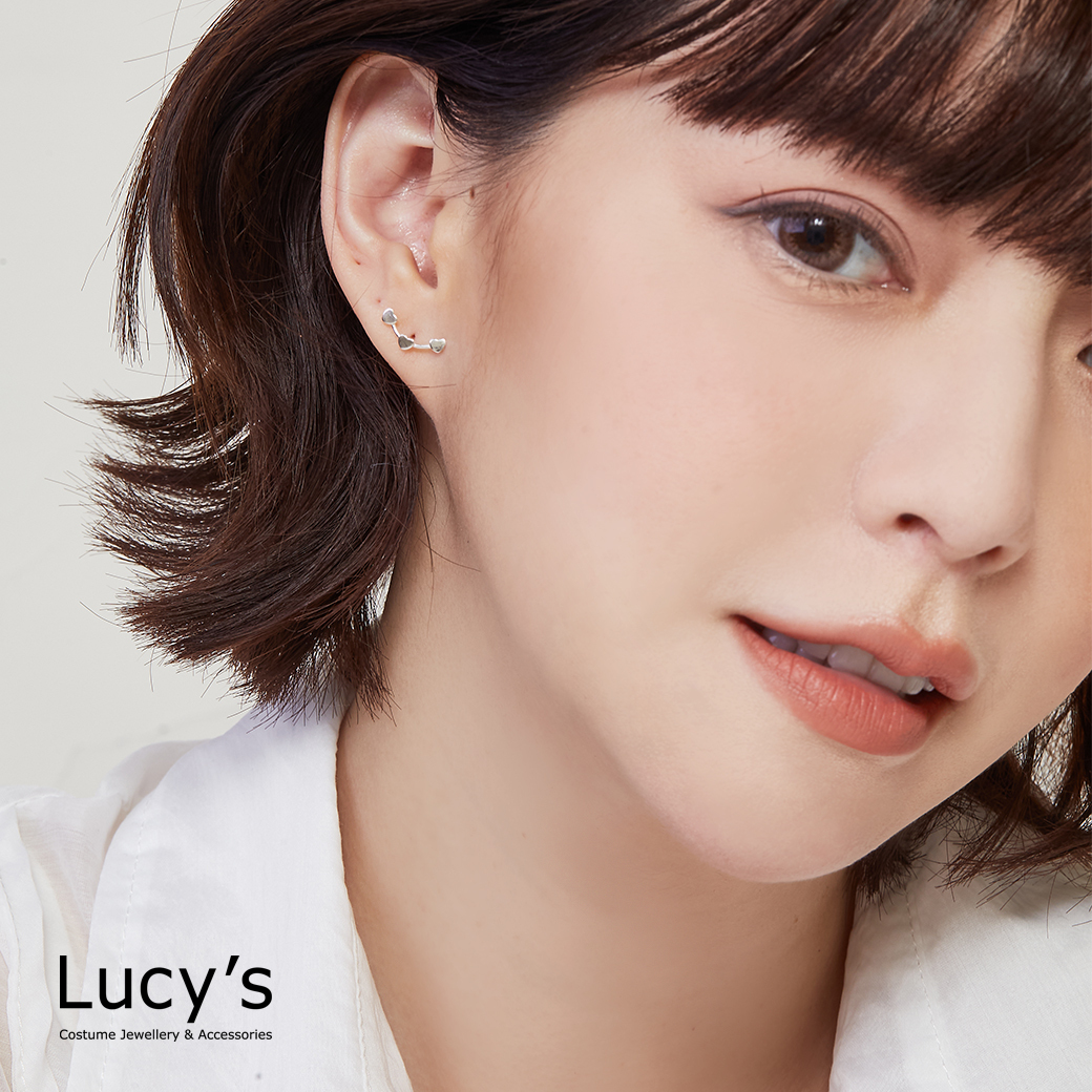 *925純銀〔輕銀系列〕愛心連線 耳環 (128270)