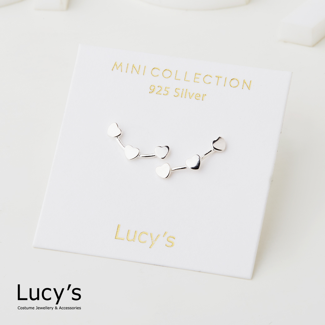 *925純銀〔輕銀系列〕愛心連線 耳環 (128270)