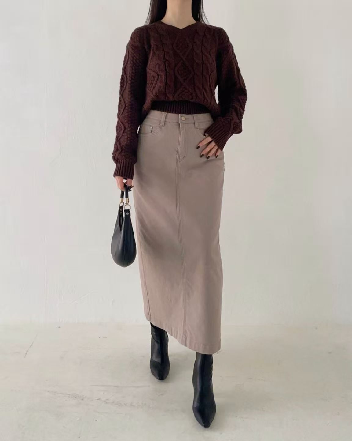 HL268 後開叉百搭半裙