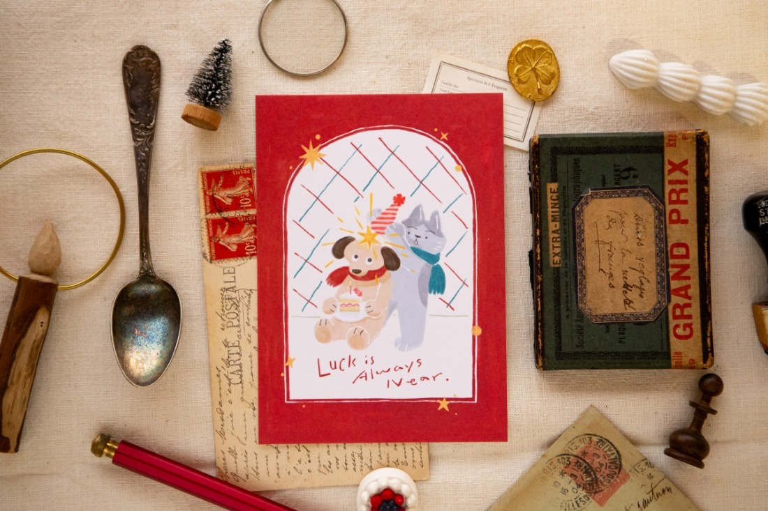 幸運星明信片 驚喜｜OURS 森林好朋友 台灣