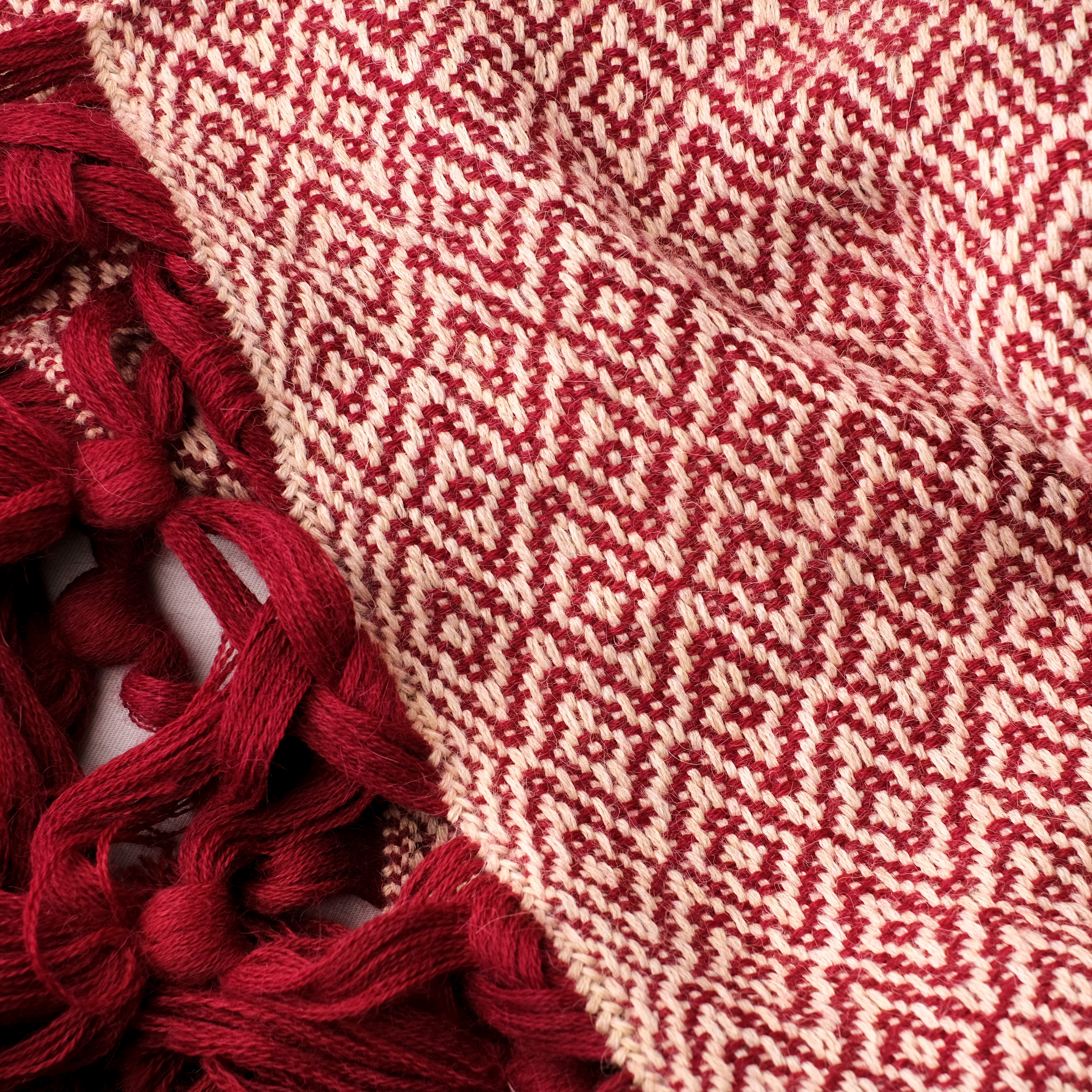 【限量】安地斯羊駝斗篷｜花祭－朱紅｜秘魯