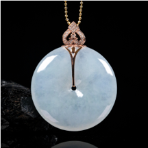 1218GZ139-翡翠GZ-18K玫冰種平安扣（C139）