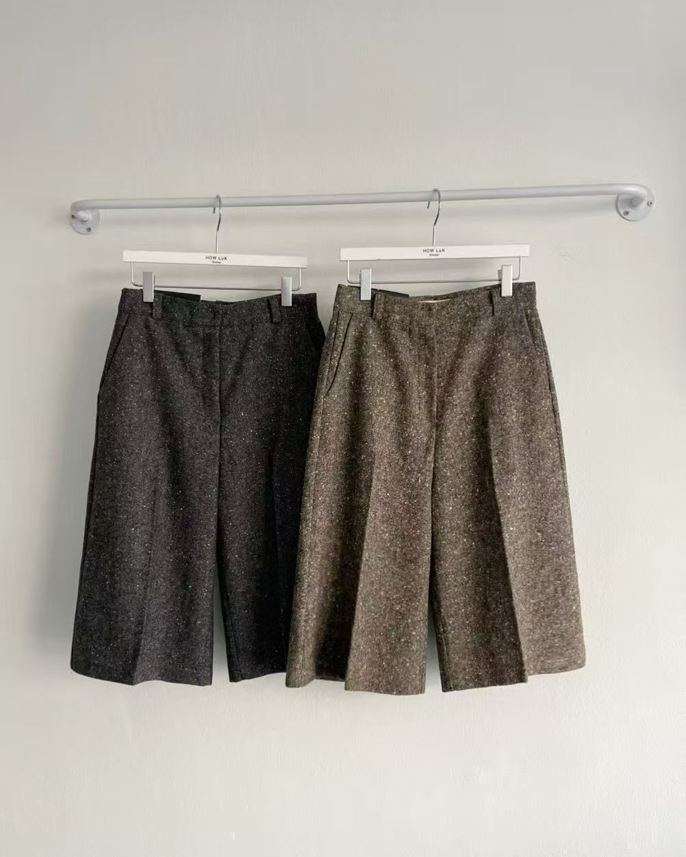 HL362 混色點點刷薄毛五分褲