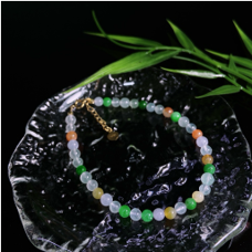 1218GZ141-翡翠GZ-DIY18K黃圓珠手鍊（C141）