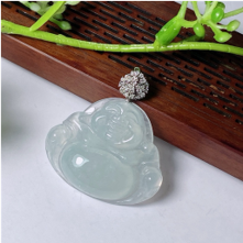 1218GZ143-翡翠GZ-18K白滿鑽扣佛公（C143）