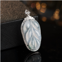 1218GZ144-翡翠GZ-18K白圍鑲葉（C144）