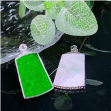 1218GZ146-翡翠GZ-18K白梯形牌（劍）（C146）