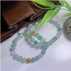 1218GZ151-翡翠GZ-翡翠馬卡龍手串約8mm（C151）