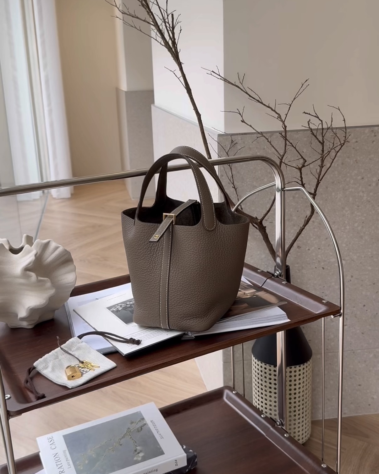 HERMES｜P18菜籃子 大象灰 金扣