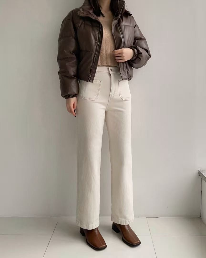 HL265 冬季新款!百搭刷薄毛牛仔褲