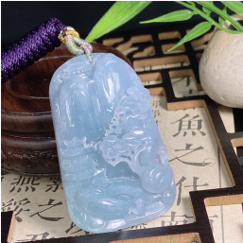 1218GZ160-翡翠GZ-翡翠紫底山水牌（C160）