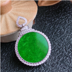 1218GZ162-翡翠GZ-18K白大圓牌（桃心扣）（C162）