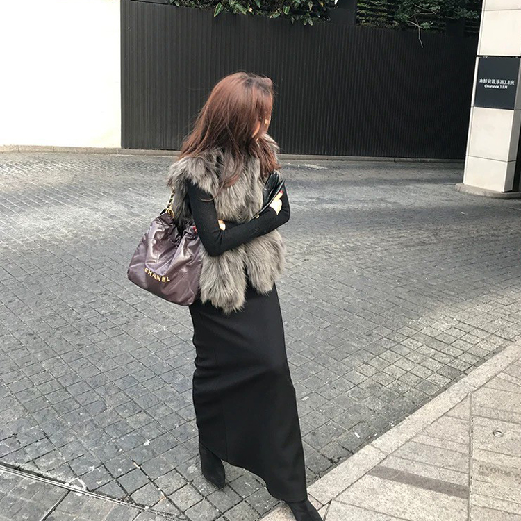 經典黑顯瘦修身感鉛筆裙長裙-S-L (Elegant & Love)