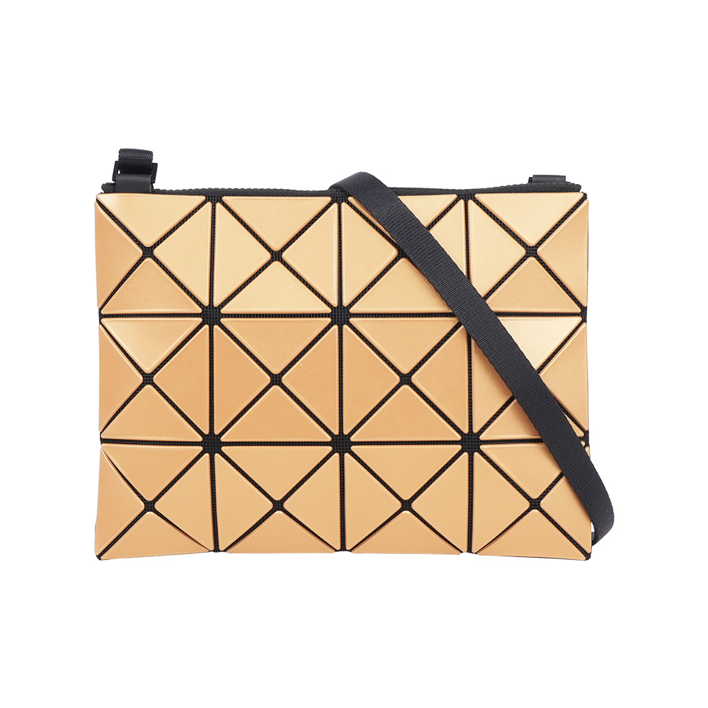 【ISSEY MIYAKE三宅一生】BAO BAO LUCENT 3X4 金屬亮面斜背包(淺棕色)