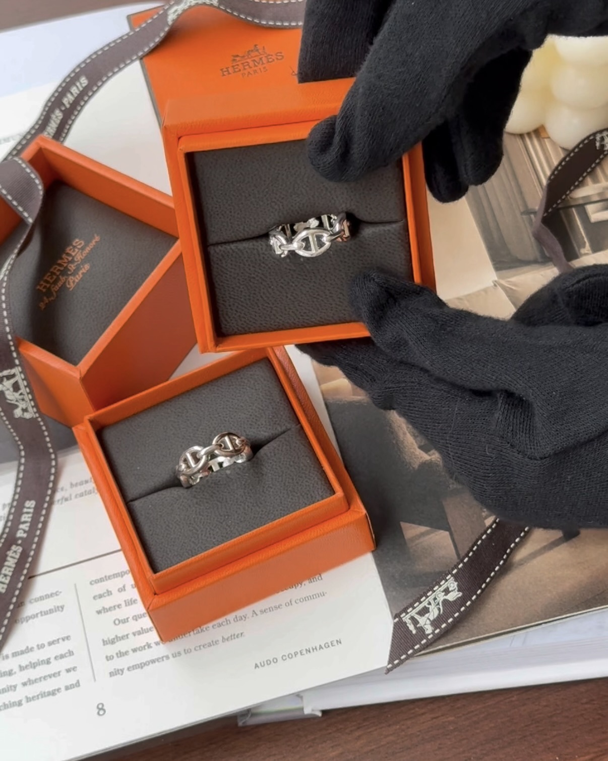 HERMES｜豬鼻子銀戒