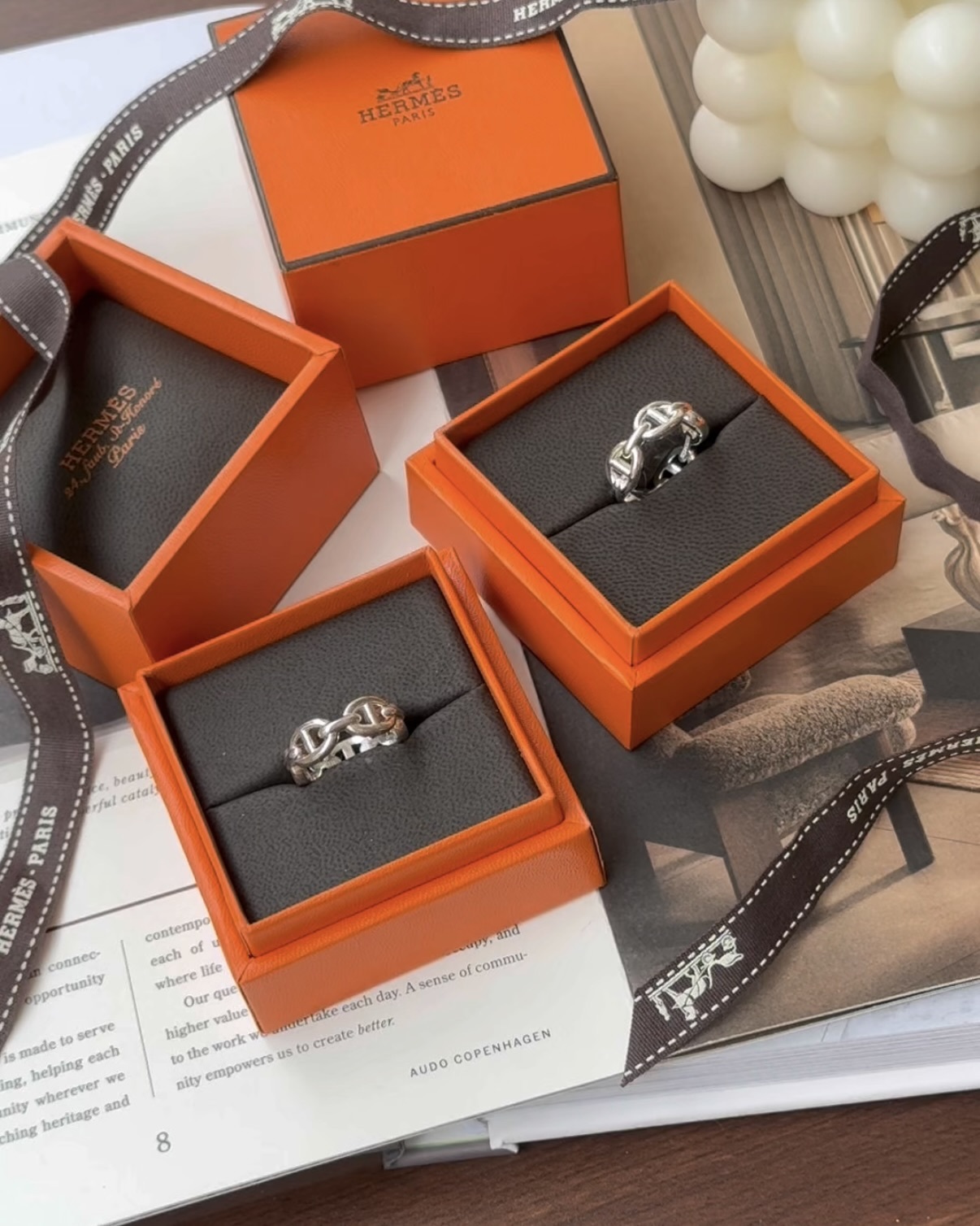 HERMES｜豬鼻子銀戒