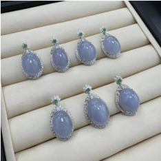 1218GZ165-翡翠GZ-18K翡翠紫蛋麵吊墜（C165）