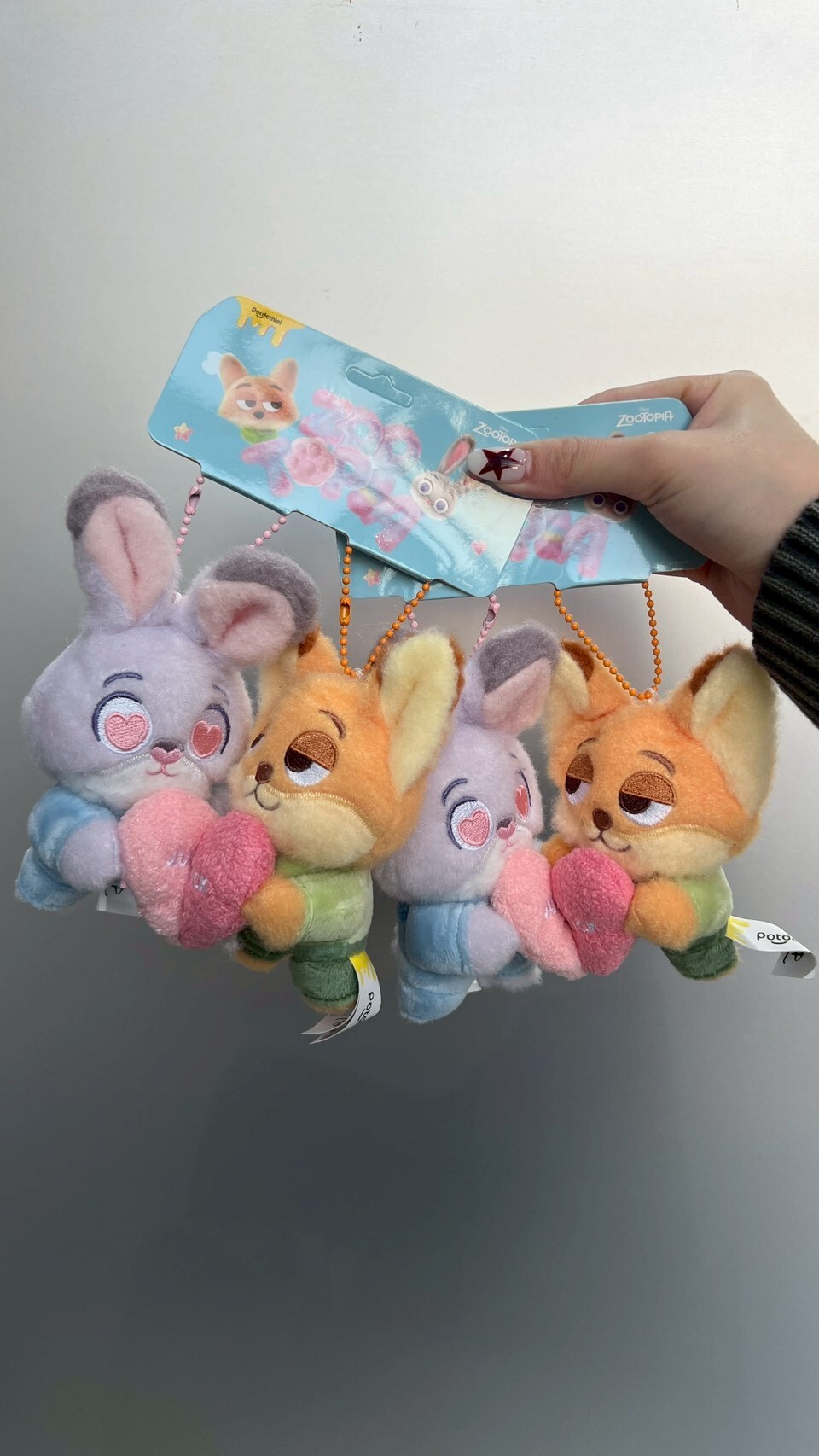 動物方城市 尼克&茱蒂 磁吸愛心 貼貼 毛絨吊飾