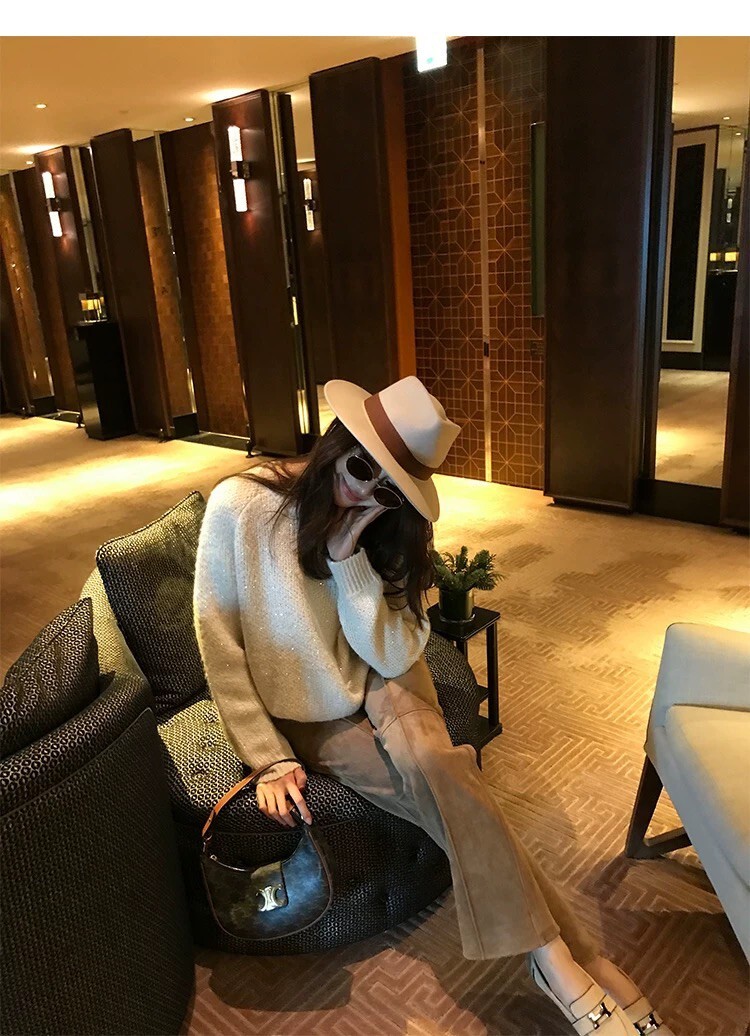 秋冬色系壓中線麂皮九分直筒褲-S-L / 2色 (Elegant & Love)