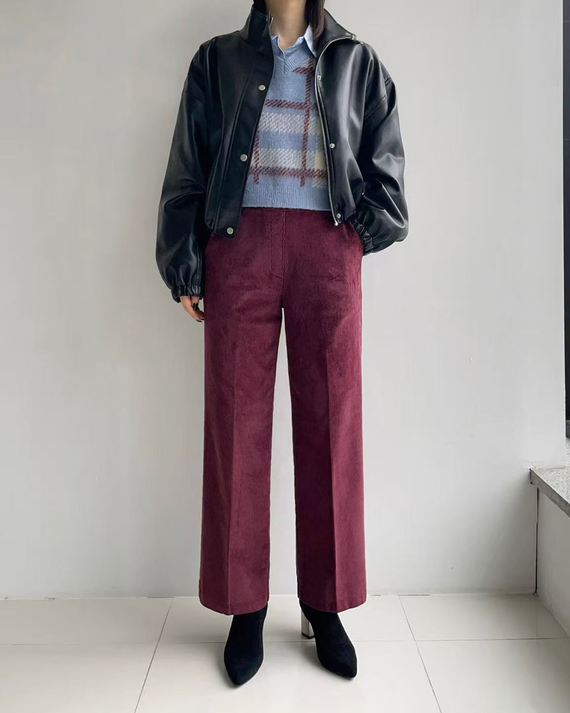 HL360 冬季新款!氣質刷薄毛長褲