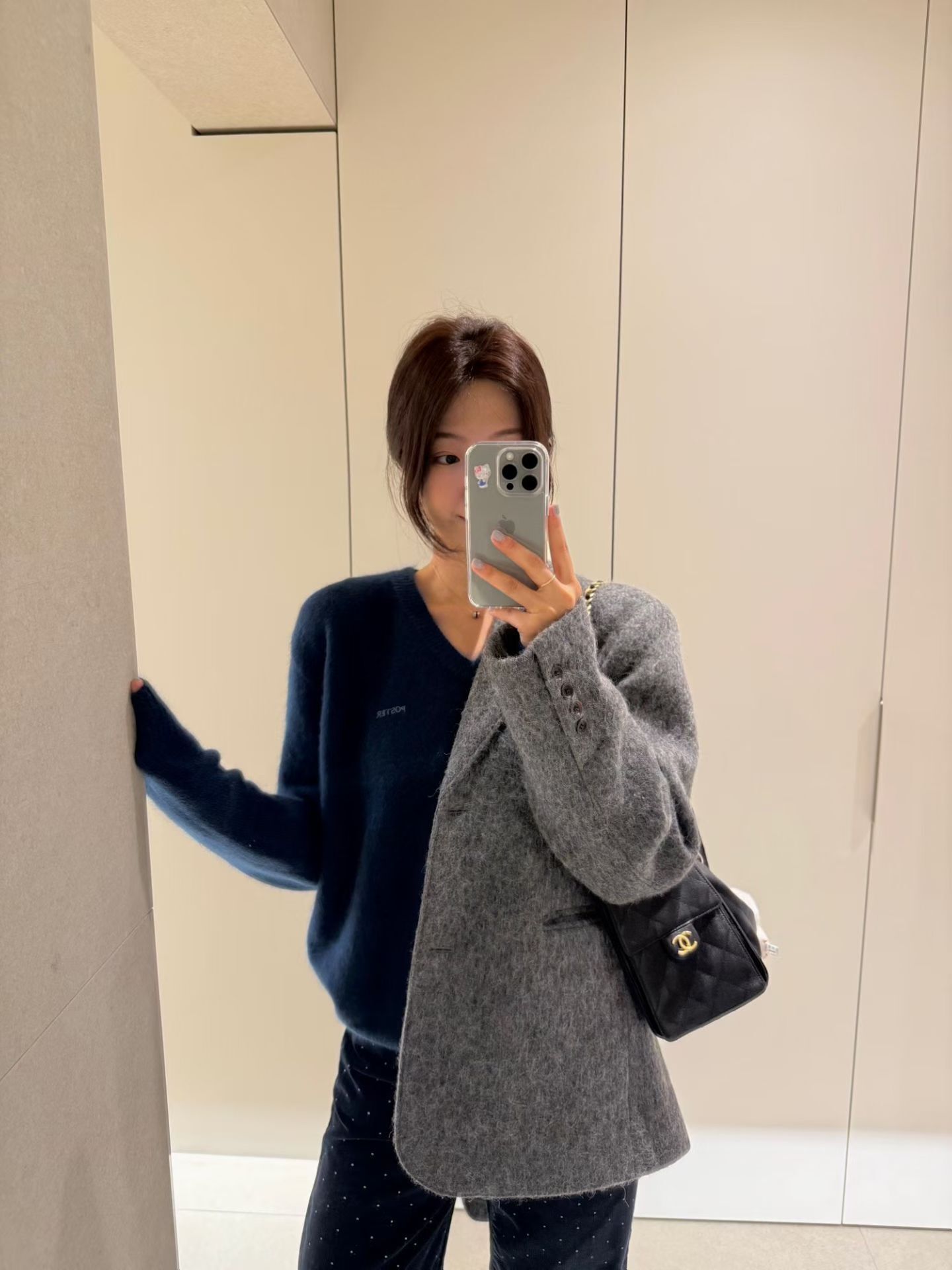 Q04 浣熊毛針織衫（灰/咖/梅紅/寶石藍）