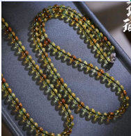 [S] GEMZ & CO AMBER MD221 Museum-grade Seven-Colored Tea King Goddess Necklace 6mm, A38 (A38)