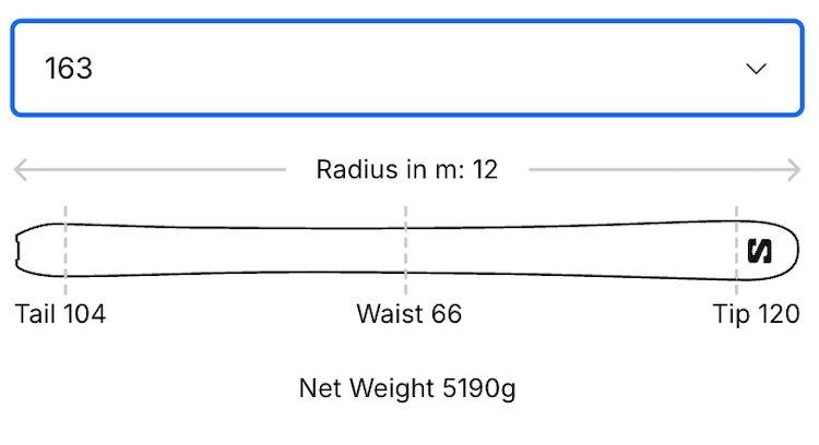 【SALOMON】E ADDIKT PRO 66 + MI12 GW F80_163尺寸參考