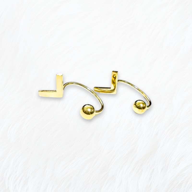 K金-U型鎖珠-素面V字 (單支價)