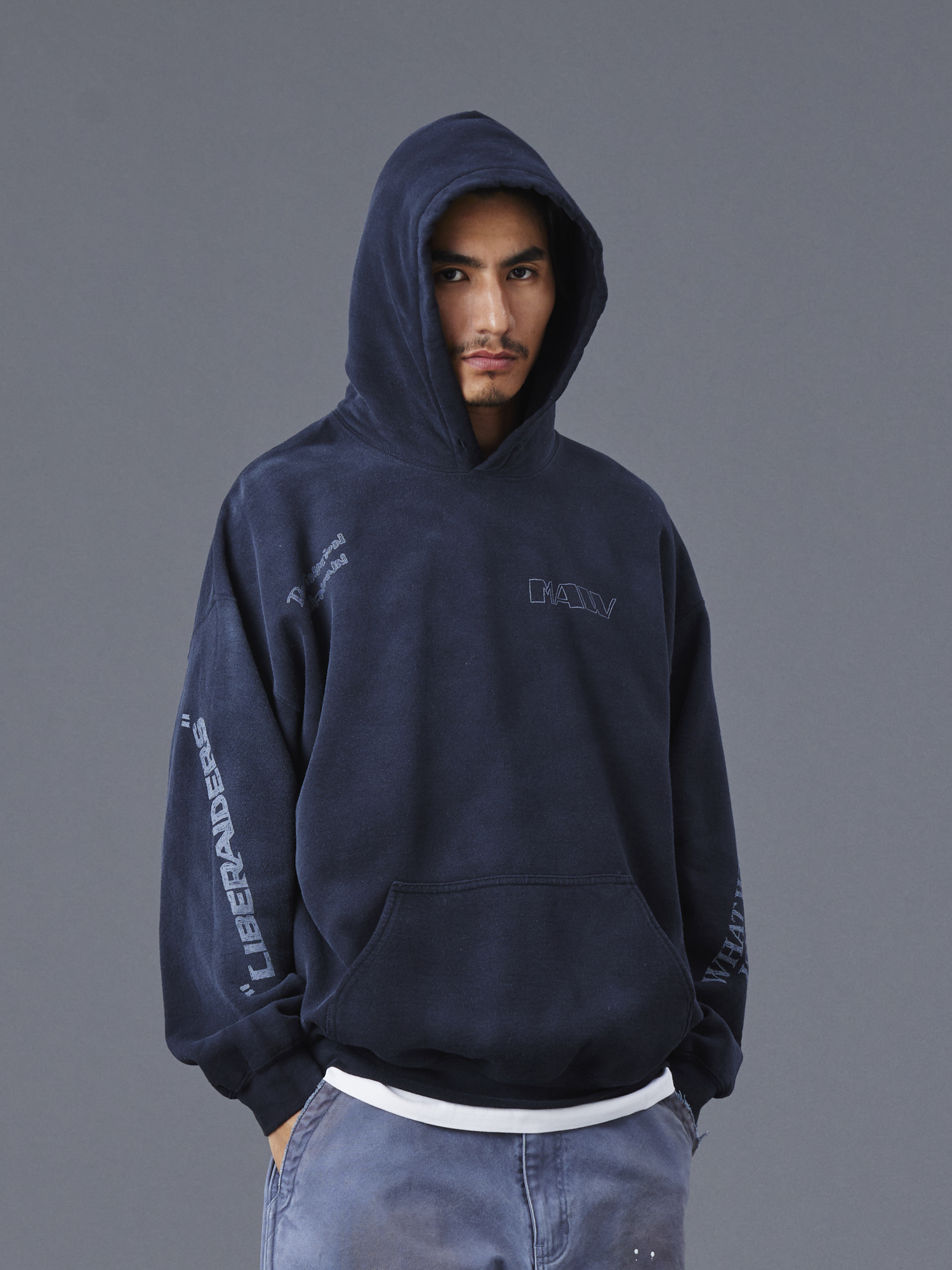 LIBERAIDERS HANDWRITING PRINT HOODIE 773112503 BLK