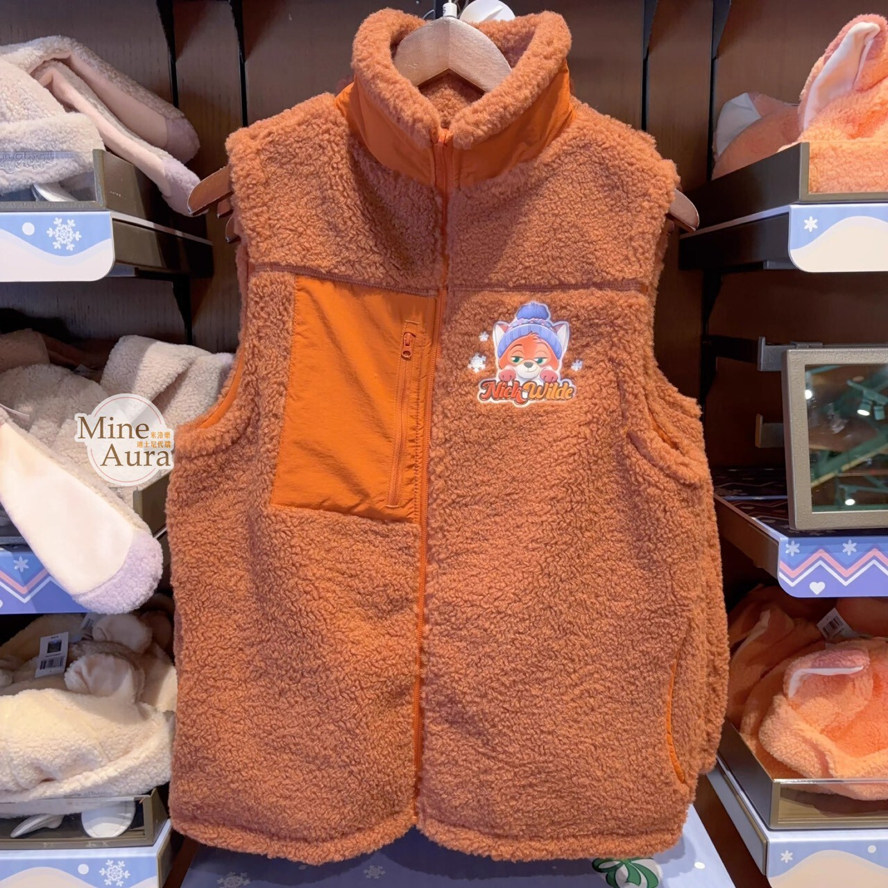 2025 冬日 動物方城市 Zootopia 胡尼克 Nick 狐狸 圖案 連帽 保暖 馬甲 背心 -上海迪士尼樂園