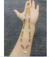 [S] GEMZ & CO AMBER DIY 708 Mexican Blue Amber Butterfly Necklace, A46 (A46)